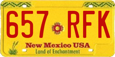 NM license plate 657RFK