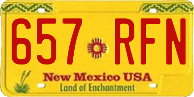 NM license plate 657RFN
