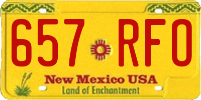 NM license plate 657RFO