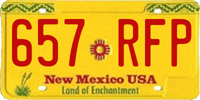 NM license plate 657RFP