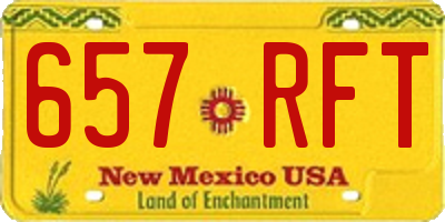 NM license plate 657RFT