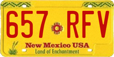 NM license plate 657RFV
