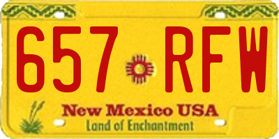 NM license plate 657RFW