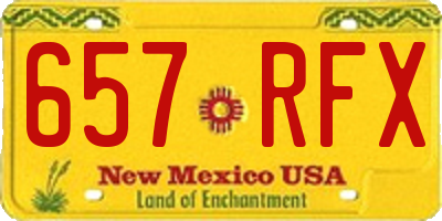 NM license plate 657RFX