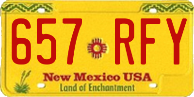 NM license plate 657RFY