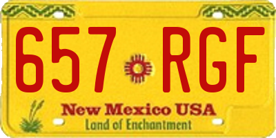 NM license plate 657RGF