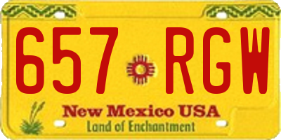 NM license plate 657RGW