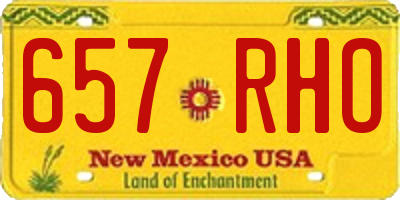 NM license plate 657RHO