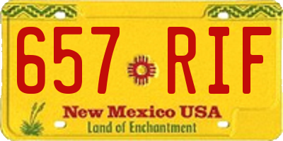 NM license plate 657RIF
