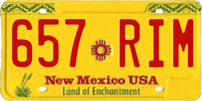 NM license plate 657RIM