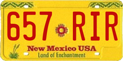 NM license plate 657RIR