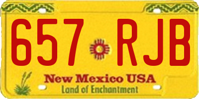 NM license plate 657RJB