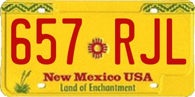 NM license plate 657RJL
