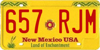 NM license plate 657RJM