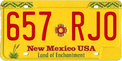 NM license plate 657RJO