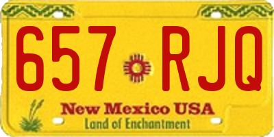 NM license plate 657RJQ