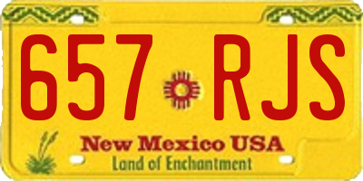 NM license plate 657RJS
