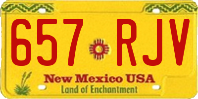 NM license plate 657RJV