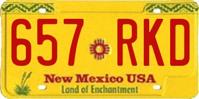NM license plate 657RKD