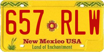 NM license plate 657RLW