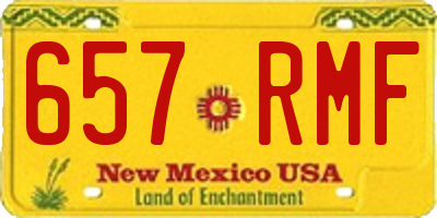 NM license plate 657RMF