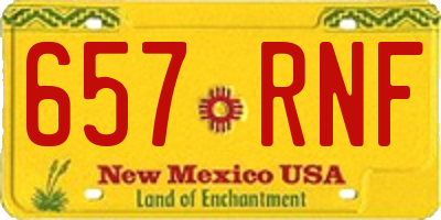 NM license plate 657RNF