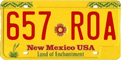 NM license plate 657ROA