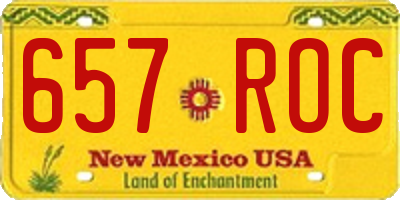 NM license plate 657ROC