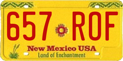 NM license plate 657ROF