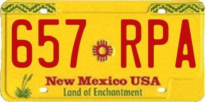 NM license plate 657RPA