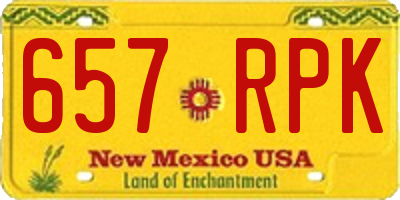 NM license plate 657RPK