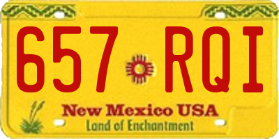 NM license plate 657RQI