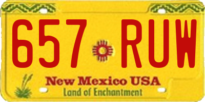 NM license plate 657RUW
