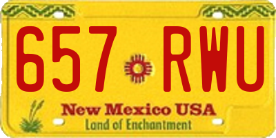 NM license plate 657RWU
