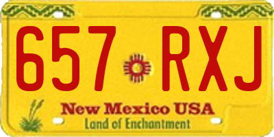 NM license plate 657RXJ