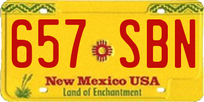 NM license plate 657SBN