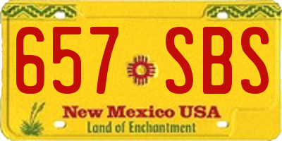 NM license plate 657SBS