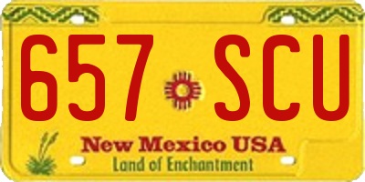 NM license plate 657SCU