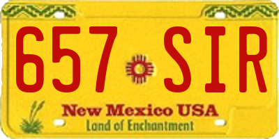 NM license plate 657SIR