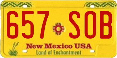 NM license plate 657SOB