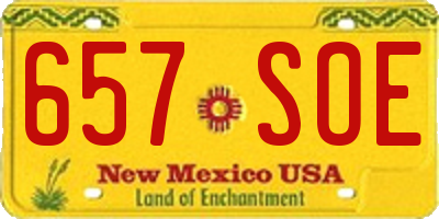 NM license plate 657SOE