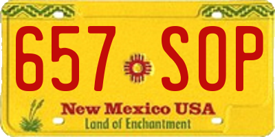 NM license plate 657SOP