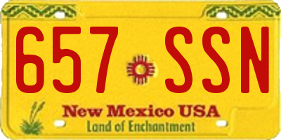 NM license plate 657SSN