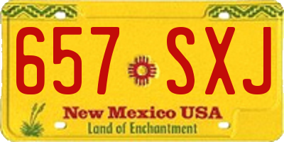 NM license plate 657SXJ