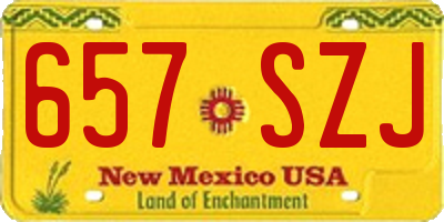 NM license plate 657SZJ