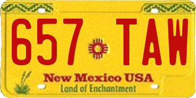 NM license plate 657TAW