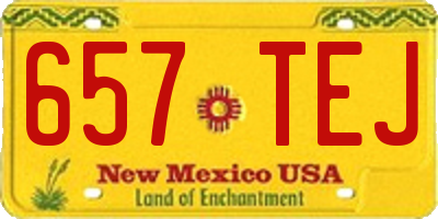 NM license plate 657TEJ