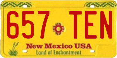 NM license plate 657TEN