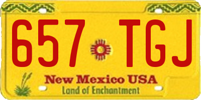 NM license plate 657TGJ