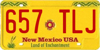 NM license plate 657TLJ